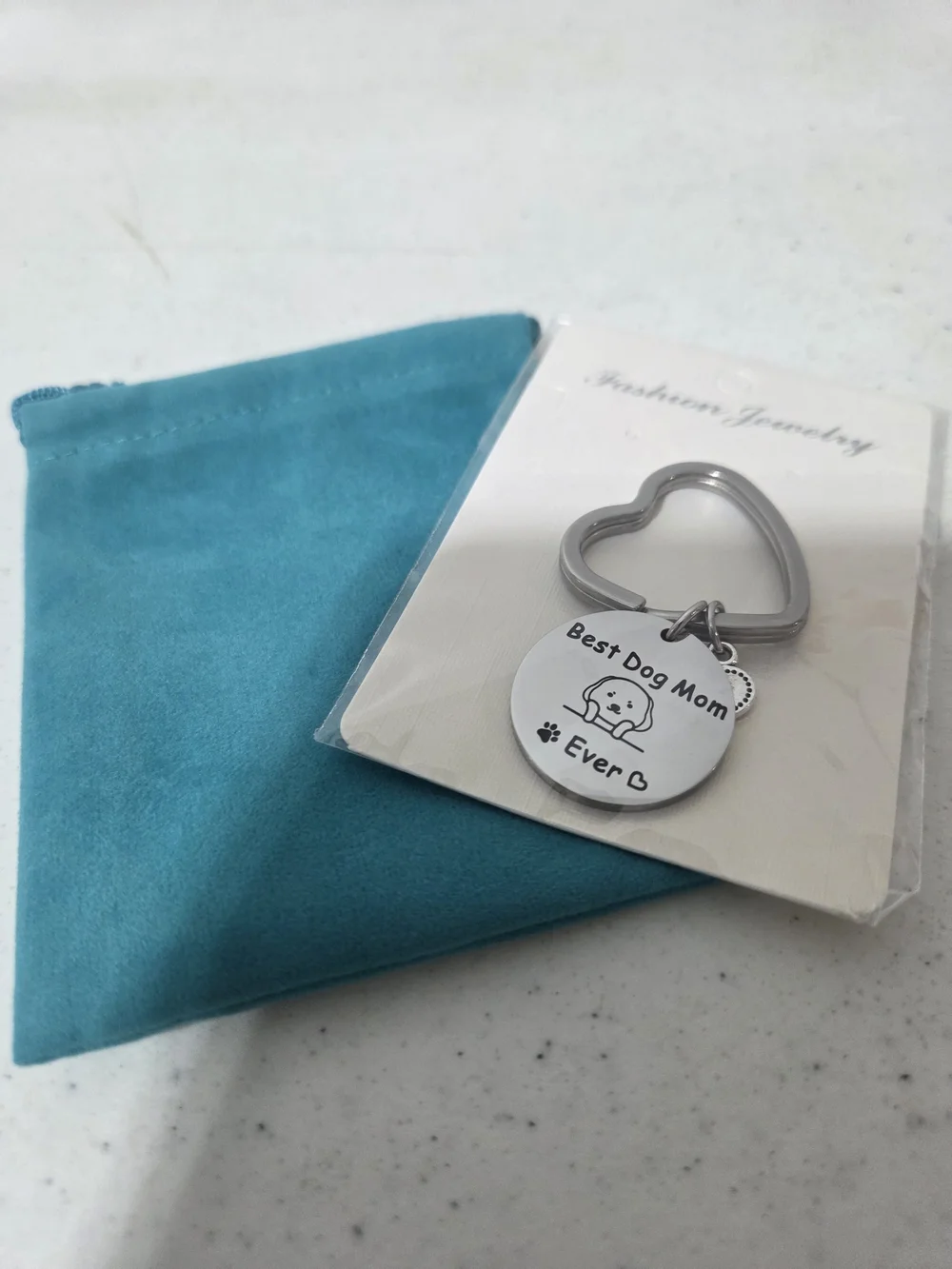 NWT Silver Heart Keychain 